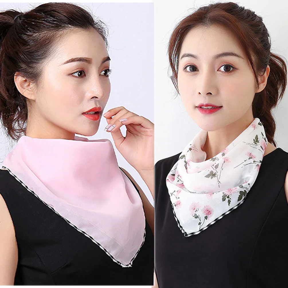 2 Pack of Women Sunscreen Chiffon Scarf Neck Gaiter Lightweight UV Protection Bandana Balaclava