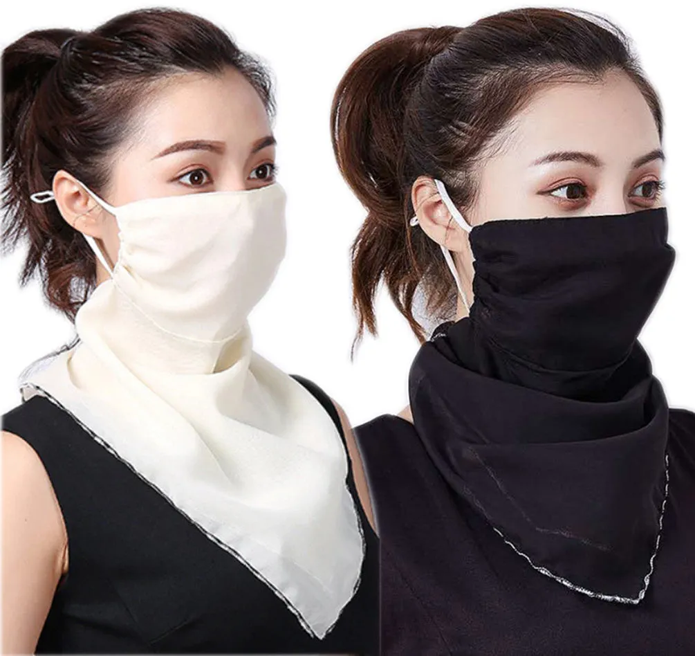 2 Pack of Women Sunscreen Chiffon Scarf Neck Gaiter Lightweight UV Protection Bandana Balaclava