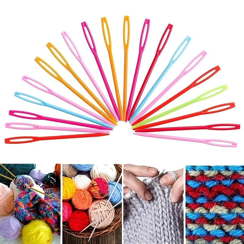 20Piece Plastic Knitting Needle Set for DIY Knitting Projects