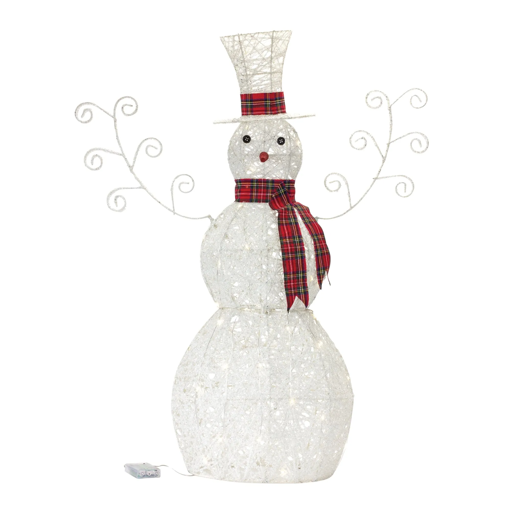 29"-36.5"Ribbon LED Snowman Decor