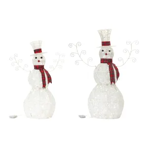 29"-36.5"Ribbon LED Snowman Decor