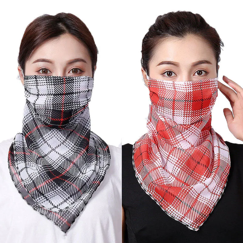 2pcs Dustproof Triangle Scarf Neck Gaiter Breathable Collar Bandana Balaclava for Women