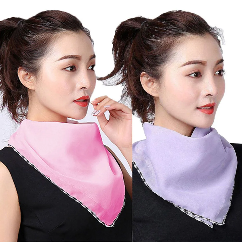 2pcs Dustproof Triangle Scarf Neck Gaiter Breathable Collar Bandana Balaclava for Women