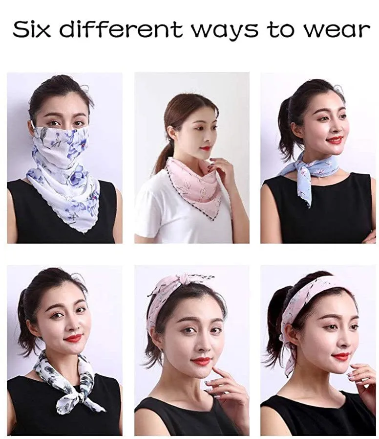 2pcs Dustproof Triangle Scarf Neck Gaiter Breathable Collar Bandana Balaclava for Women