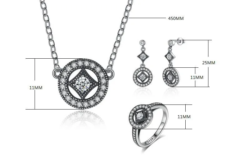 925 Sterling Silver Classic Vintage Allure Jewelry Set