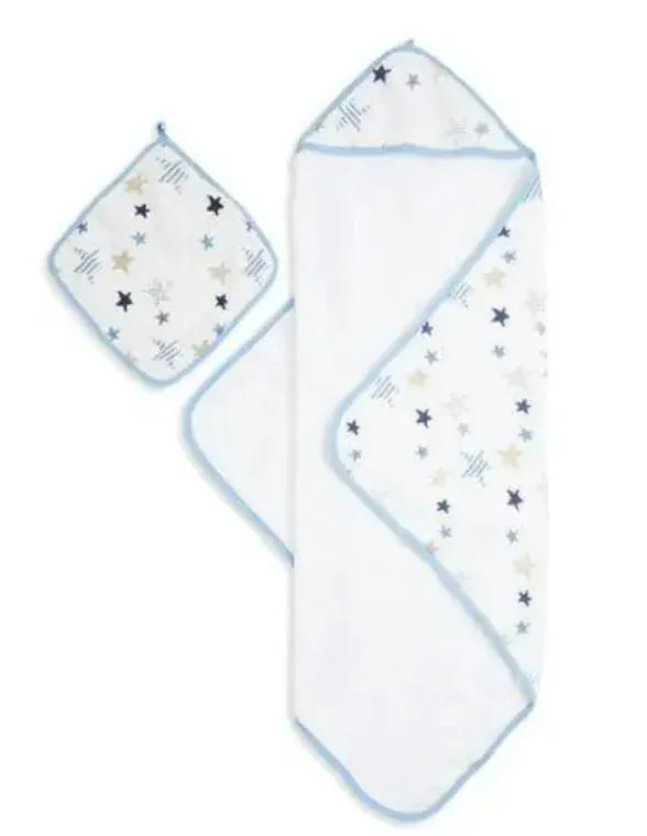 Aden & Anais Hooded Towel and Washcloth O/S