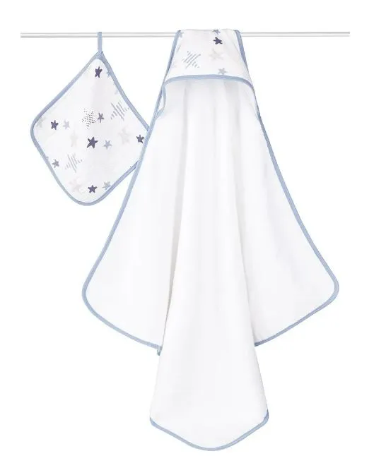 Aden & Anais Hooded Towel and Washcloth O/S