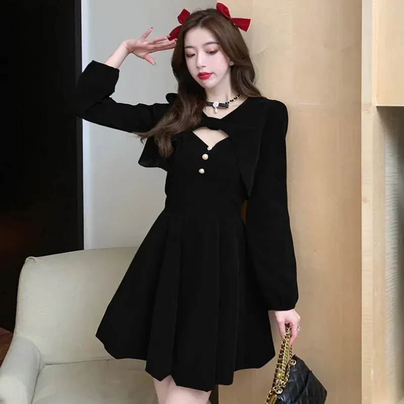 Amozae-2024 New Elegant Design Sensibility Tank Dress 2-piece Set Winter Fashionable Suit Jacket Tank Dress For Women