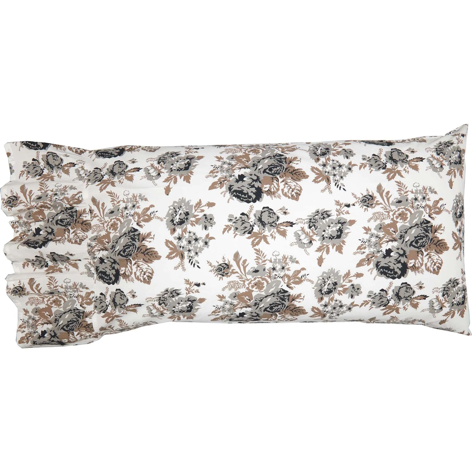 Annie Portabella Floral Ruffled King Pillow Case Set of 2 21x36 8