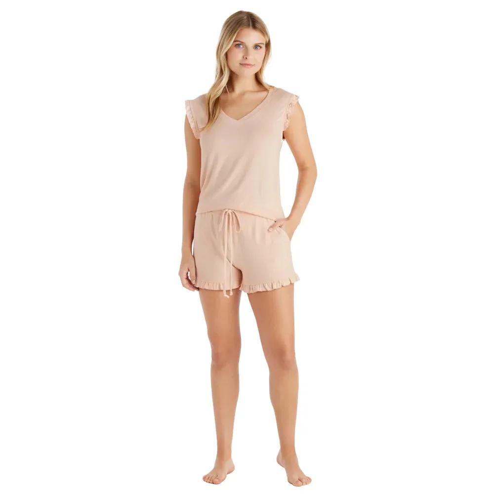 Apricot Dream Ruffle Top and Short Set