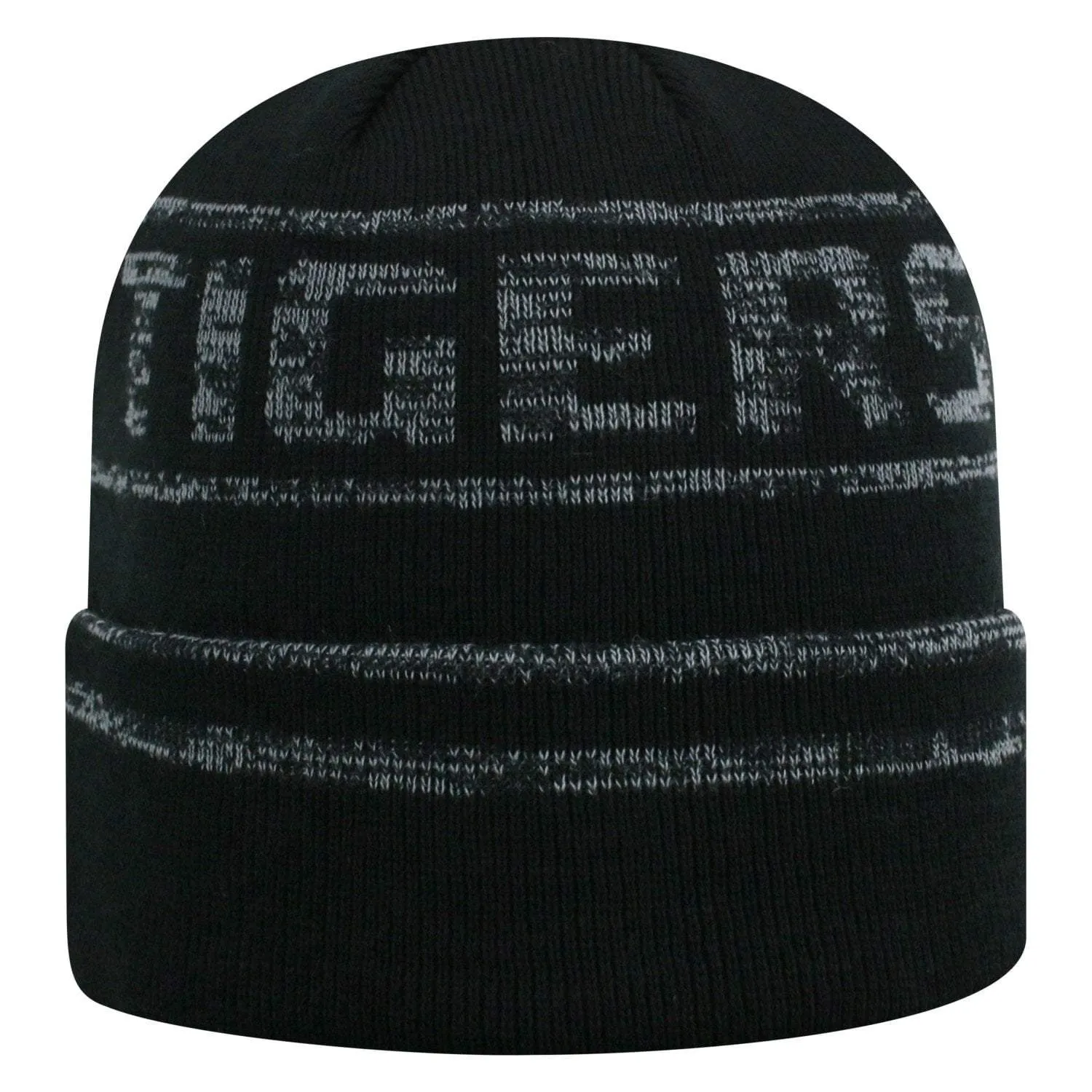 Auburn Tigers TOW Black Striped "Effect" Style Cuffed Knit Beanie Cap