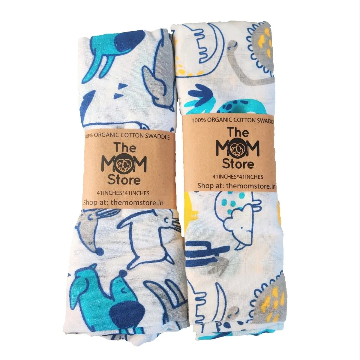 Baby Swaddle Wrap Combo- Dino Forest & Cute Puppy