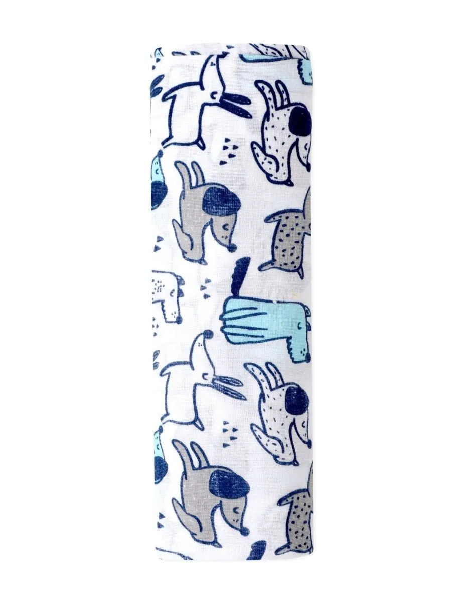 Baby Swaddle Wrap Combo- Dino Forest & Cute Puppy