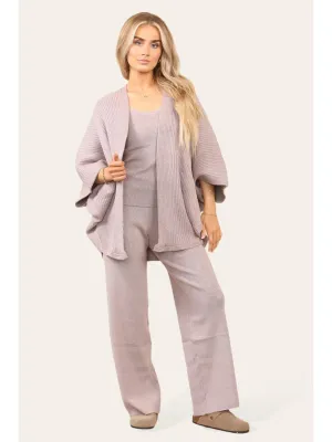 Beau Women's 3 Piece Soft Knit Loungewear Set