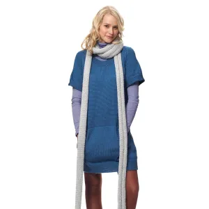 Bernat Knit Dress With Kangaroo Pockets & Scarf