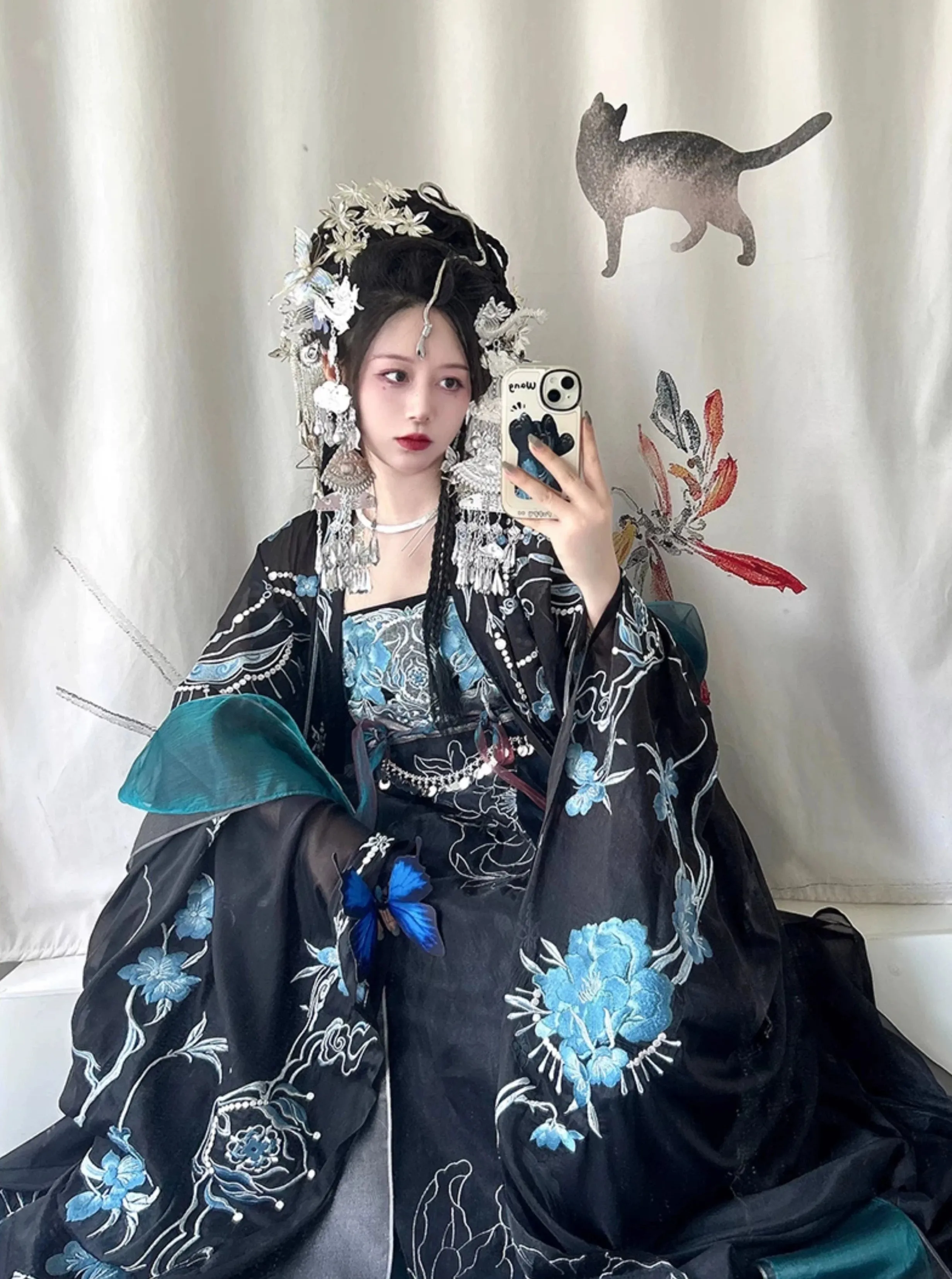 Black Peony 黑牡丹 Modernized Tang Dynasty Dark Fairy Heziqun Set