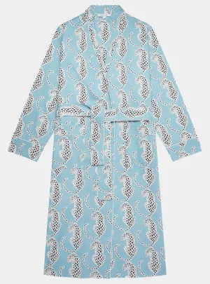 Blue Leopards Organic Cotton Robe