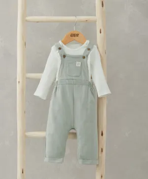 Bodysuit & Jersey Dungarees Outfit Set - Green