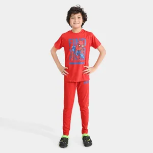 Boys Poly Cotton Jersey Knitted NightWear-HR Red