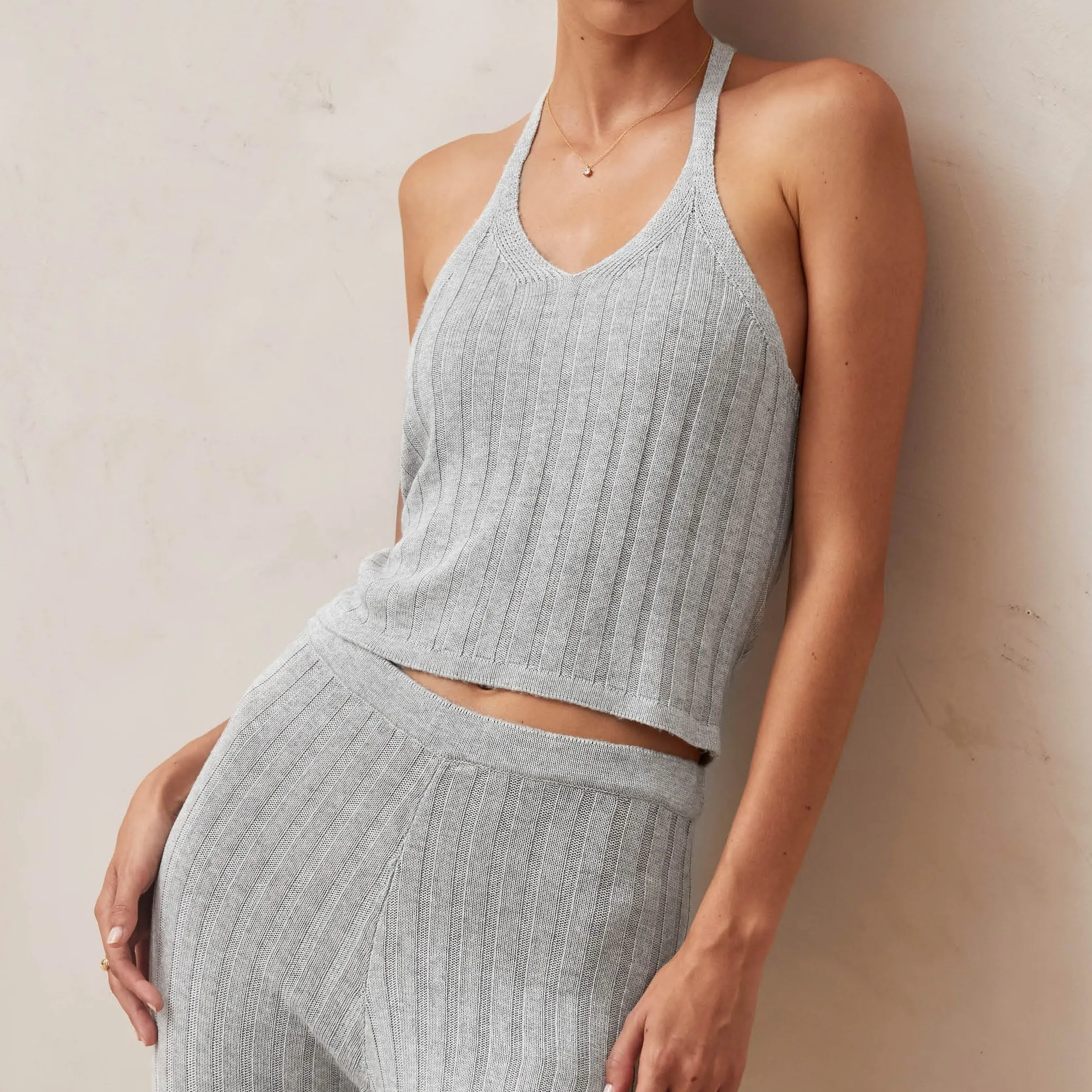 Briana Grey Tricot Top