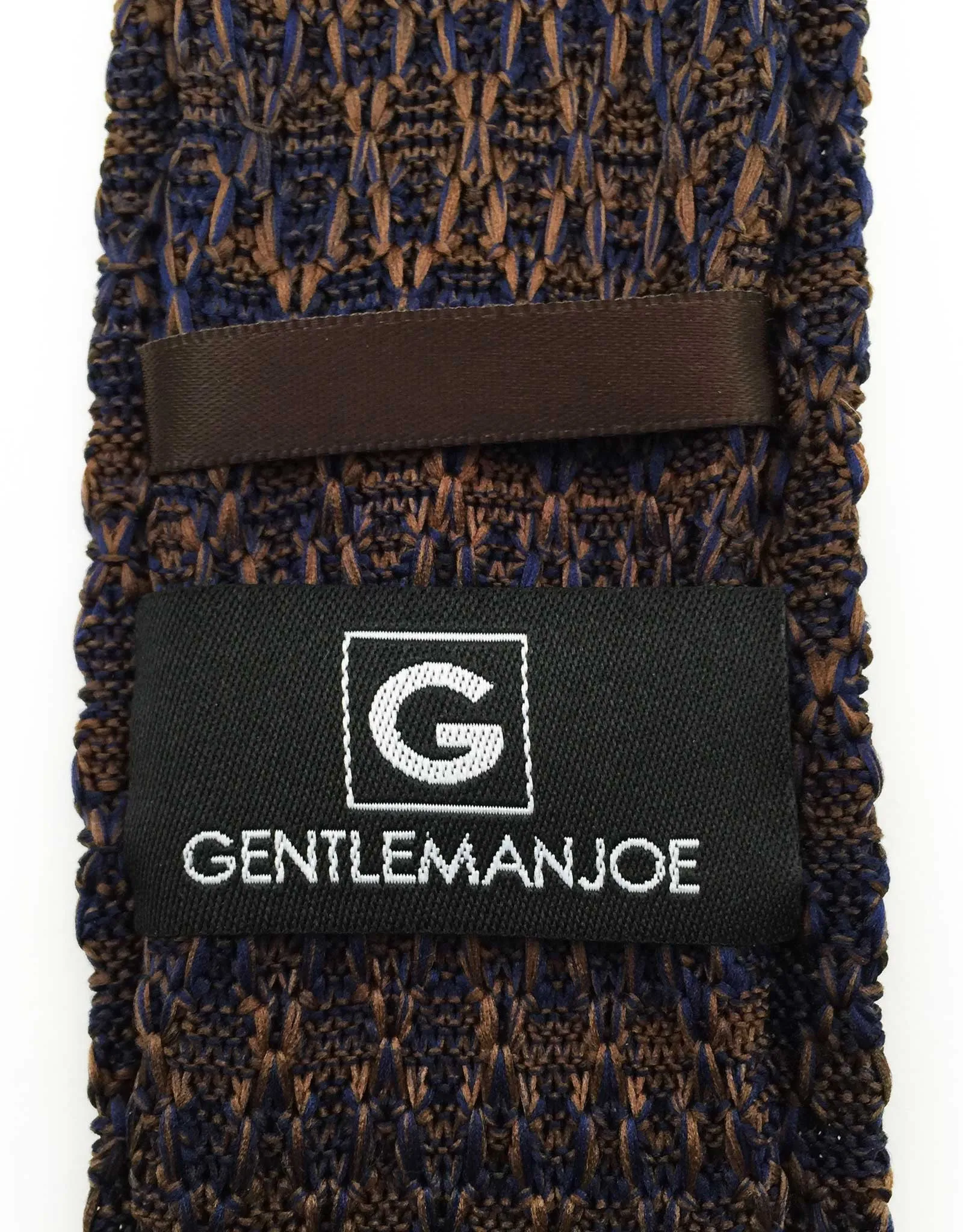 Brown & Indigo Knitted Tie