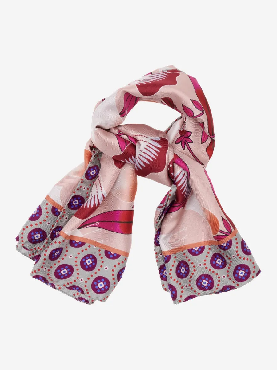 Bruna (pink)- soft and lightweight Italian foulard from pure silk