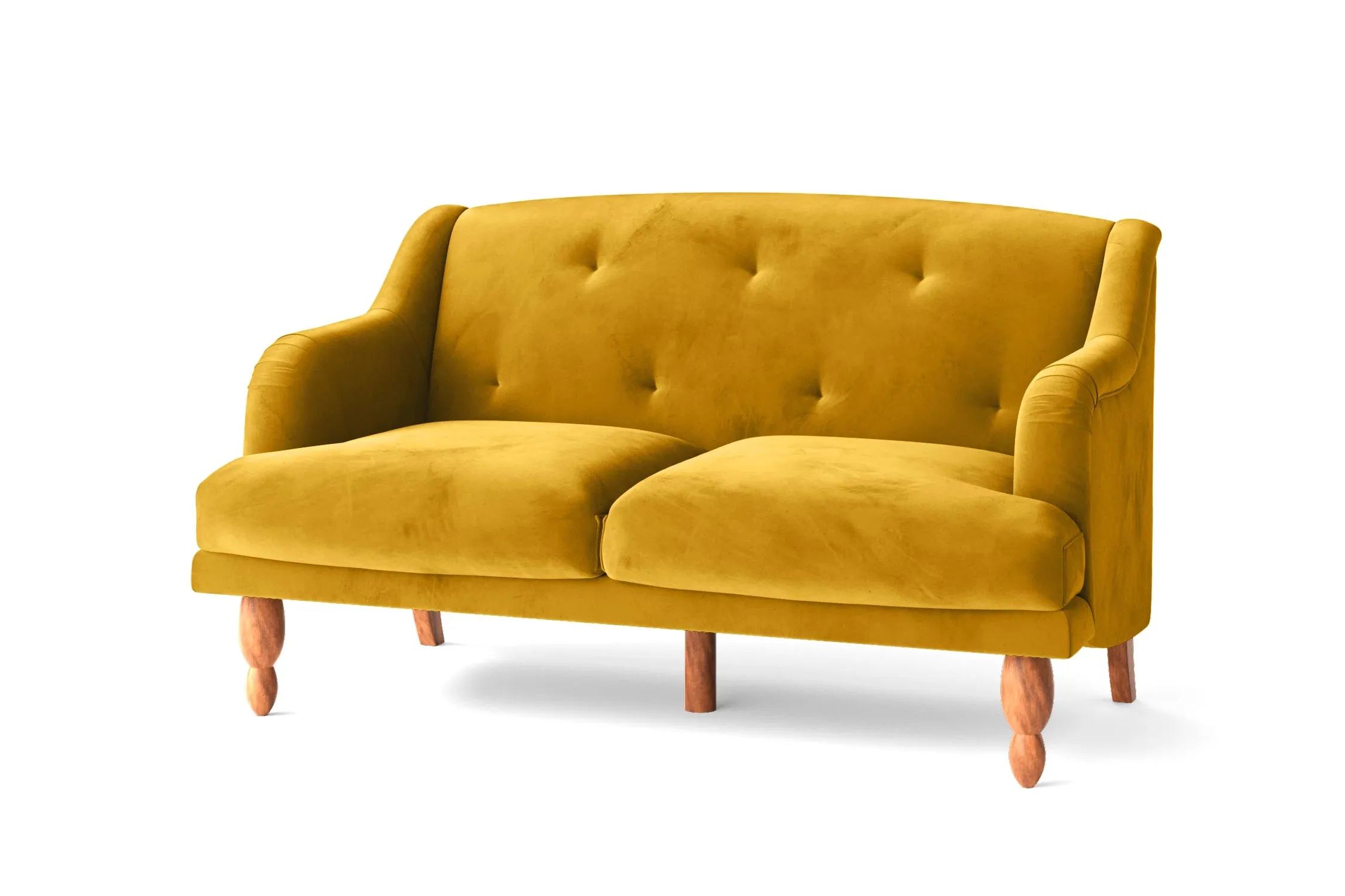 Burlington 2 Seater Sofa Yellow Velvet