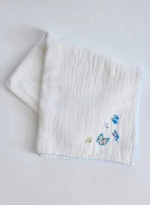 Butterfly Embroidered Shawl Blanket