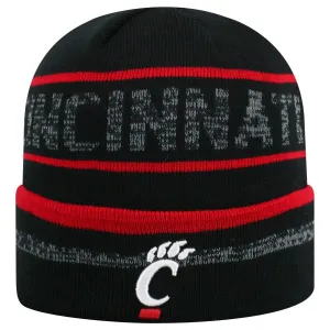 Cincinnati Bearcats TOW Black Striped "Effect" Style Cuffed Knit Beanie Cap