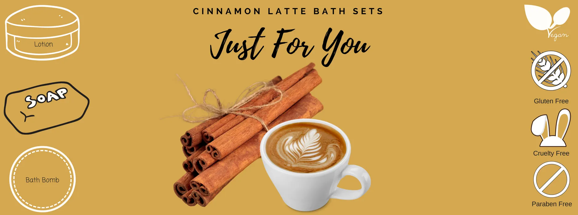 Cinnamon Latte Bath Set