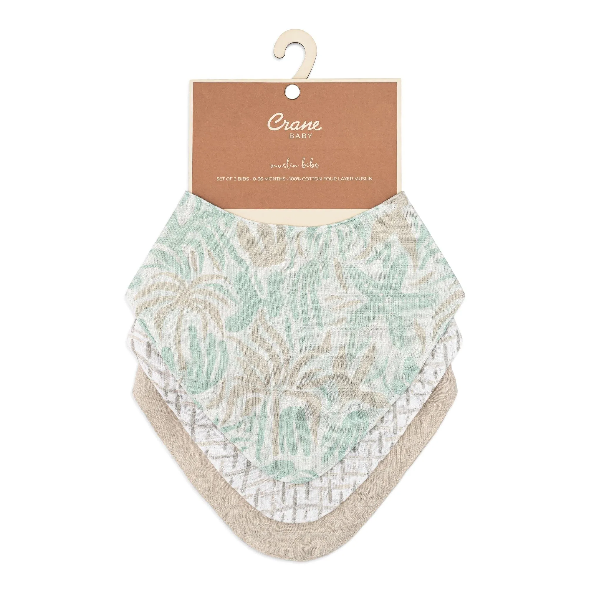 Crane Baby Cove 3-pc. Muslin Bib Set