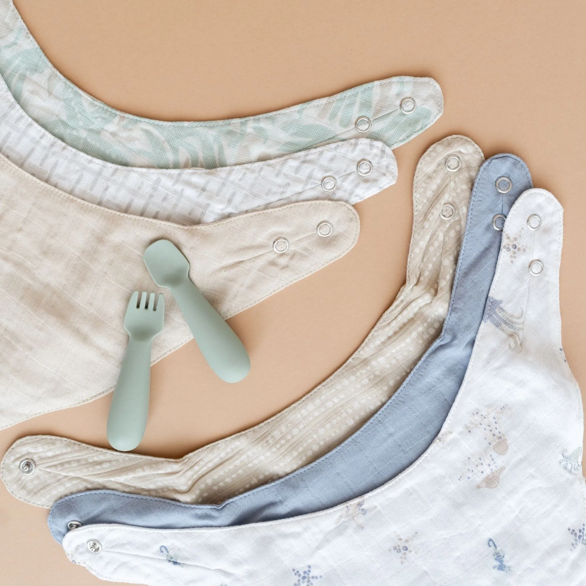 Crane Baby Cove 3-pc. Muslin Bib Set