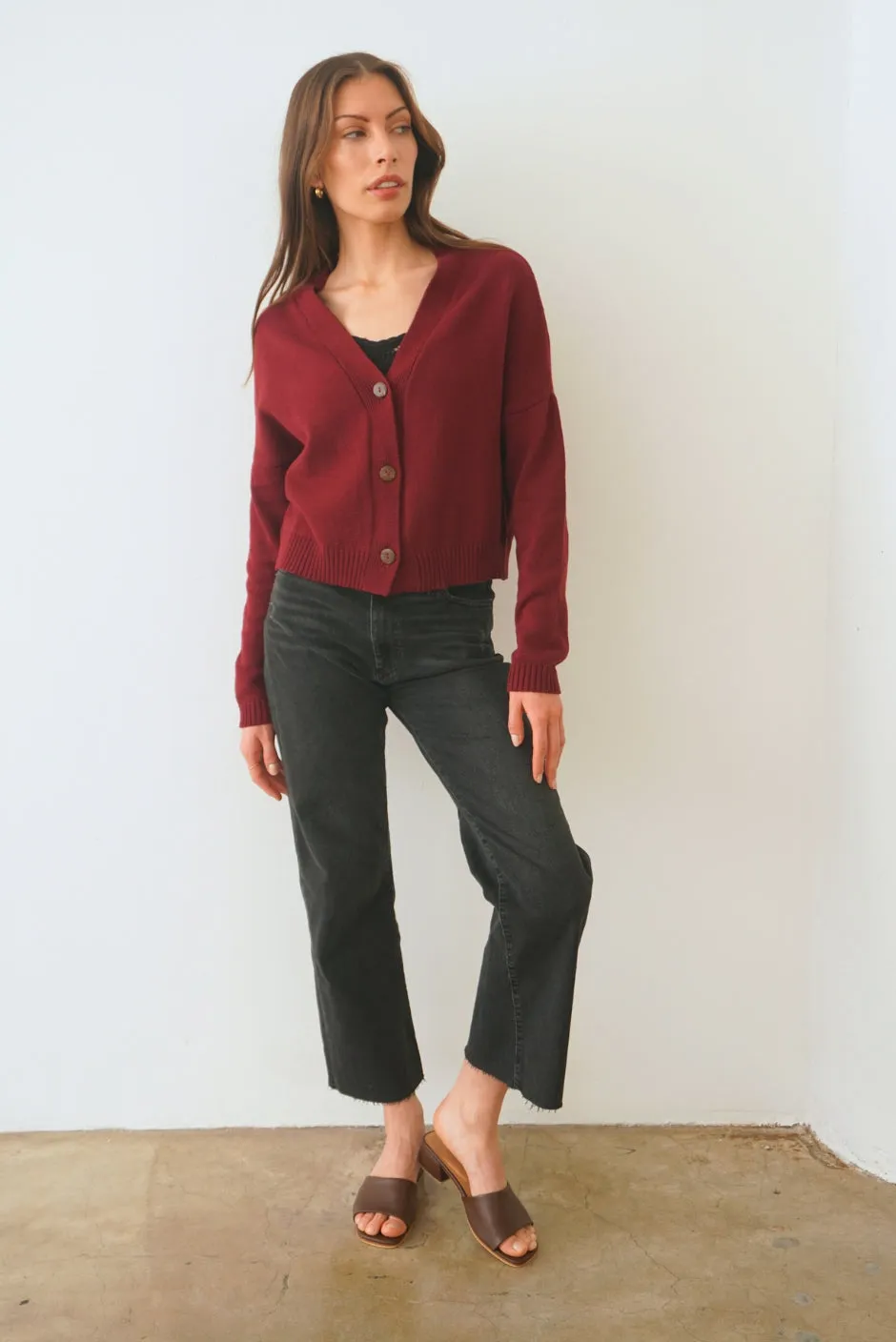 Diana Cardigan in Burgundy