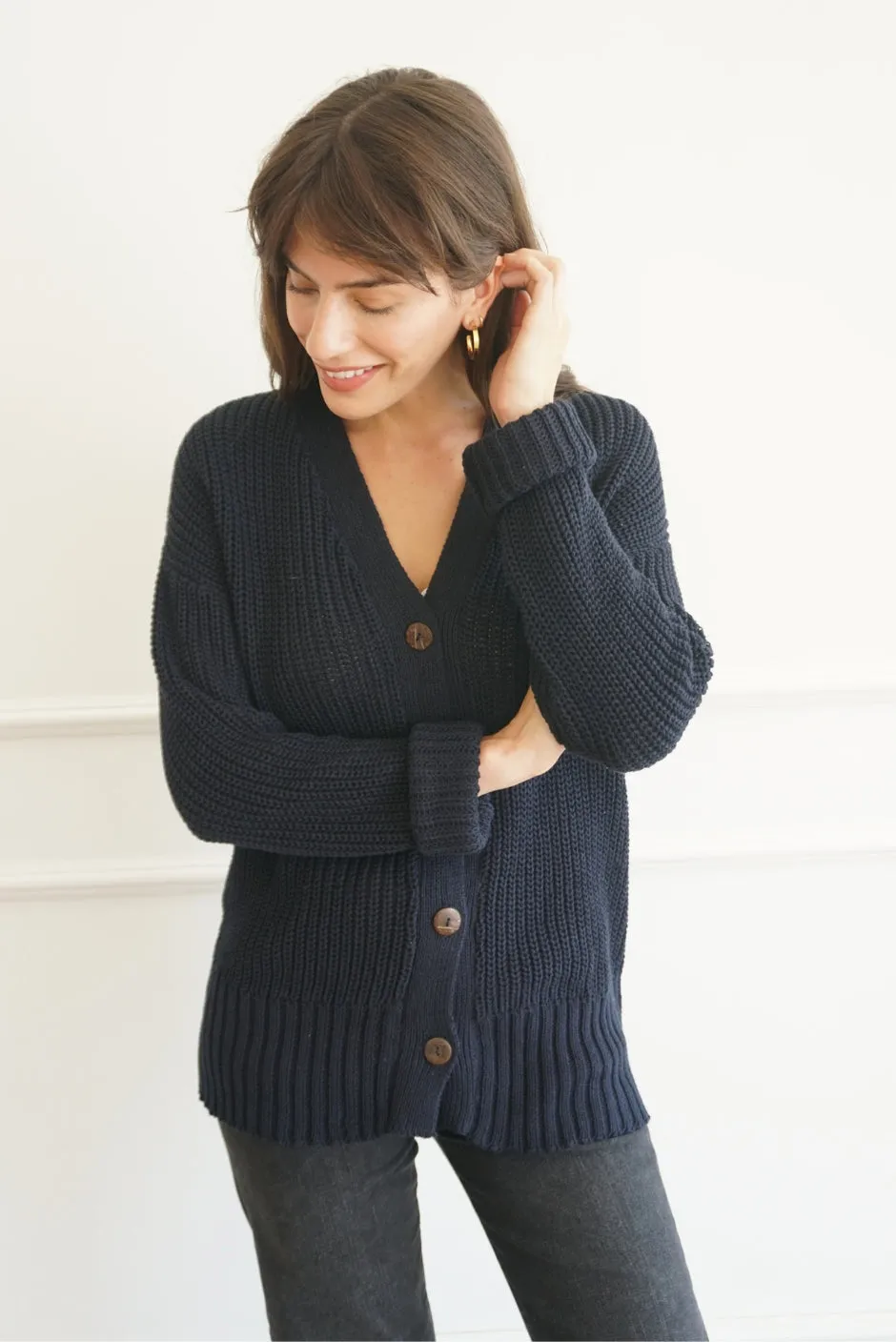 Emily Cardigan in Midnight Navy