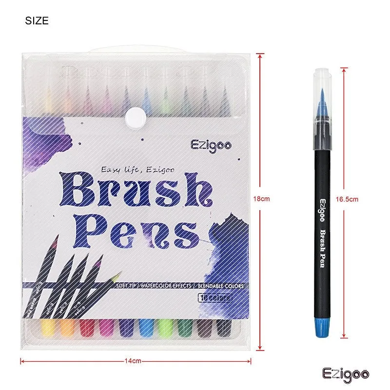 Ezigoo Brush Pens - Pack of 10