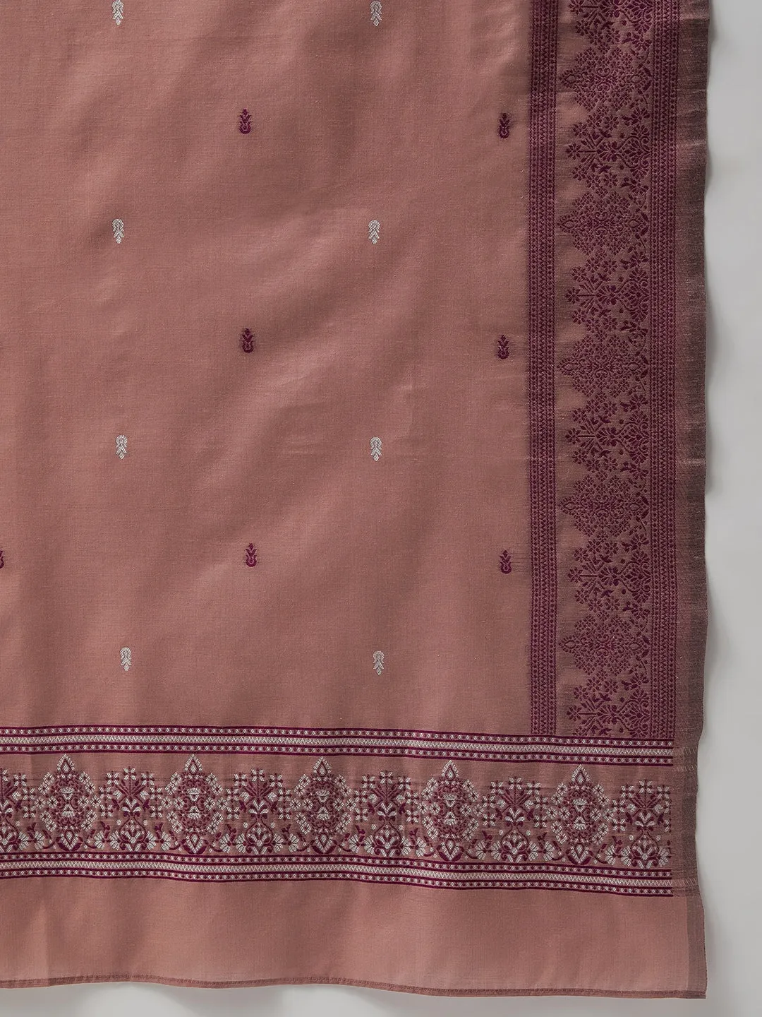 Festive Jacquard Neck Patch Kurta With Dupatta And Matching Pants