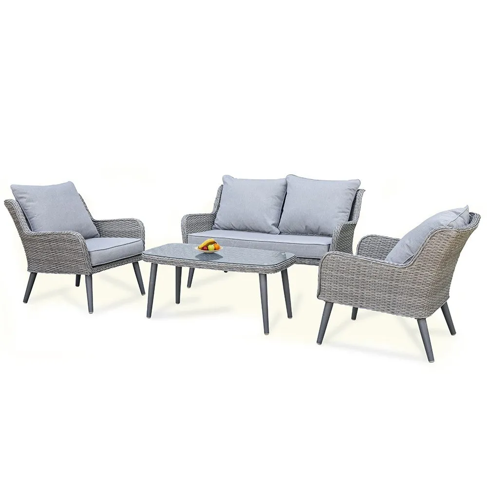 Fiorentino Outdoor Sofa Set 2 Seater , 2 Single seater and 1 Center Table (Grey)