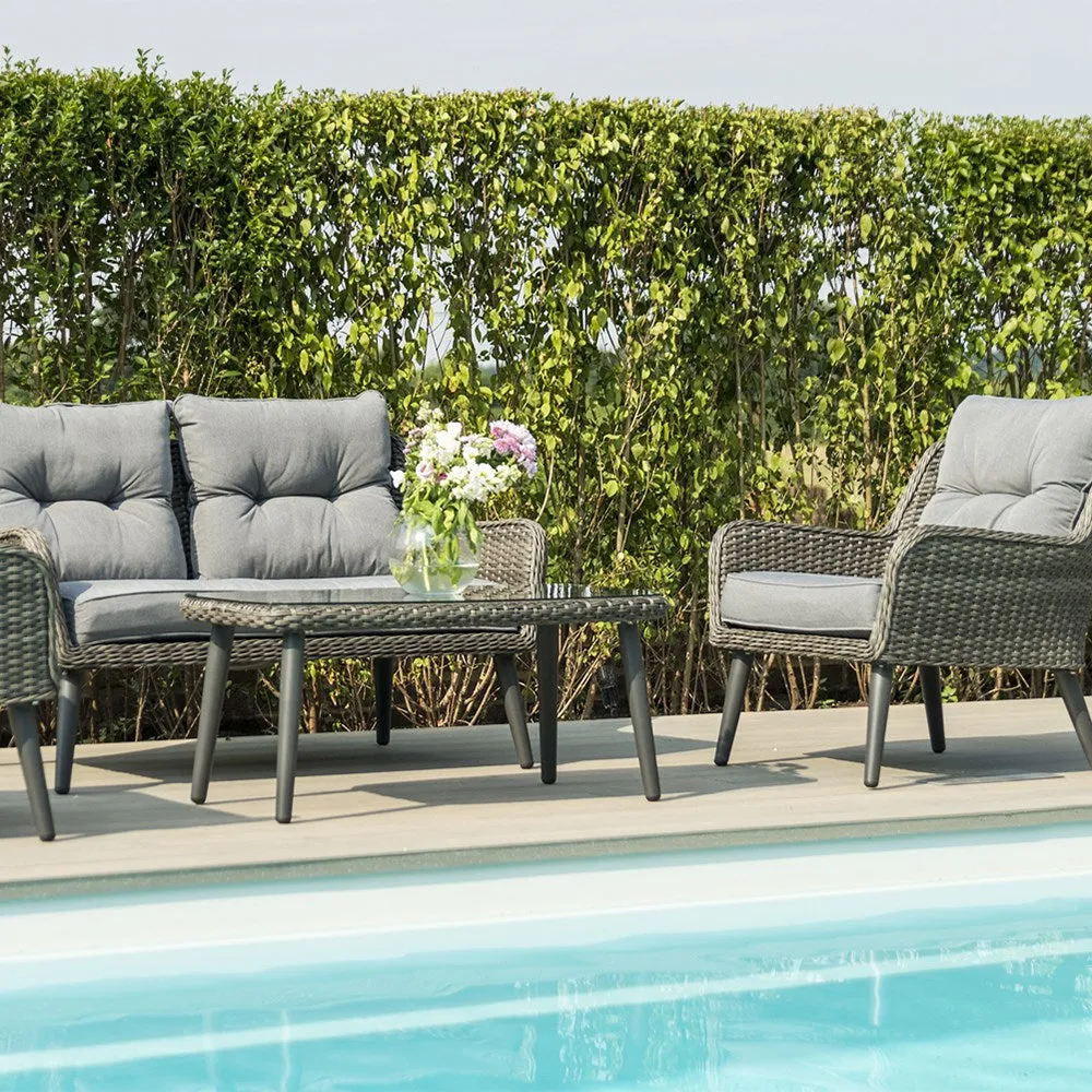 Fiorentino Outdoor Sofa Set 2 Seater , 2 Single seater and 1 Center Table (Grey)