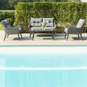 Fiorentino Outdoor Sofa Set 2 Seater , 2 Single seater and 1 Center Table (Grey)