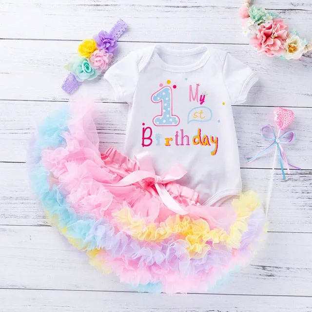 Girl Birthday Romper & Tutu Set