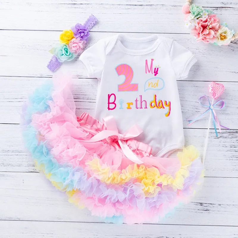 Girl Birthday Romper & Tutu Set