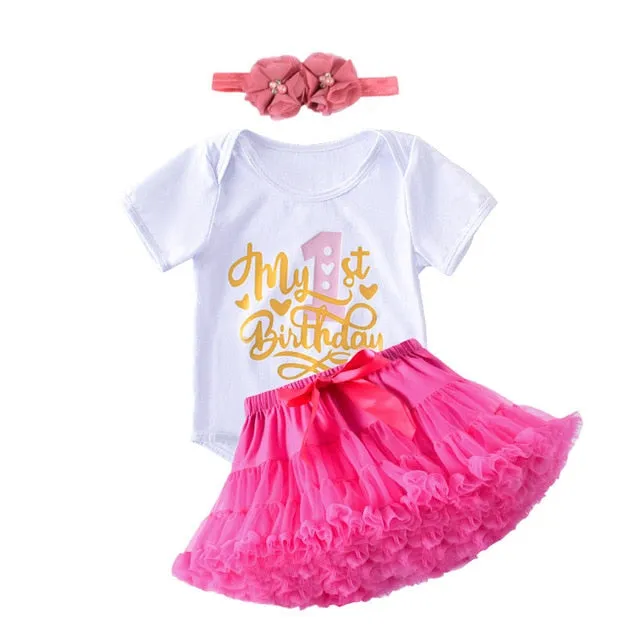 Girl Birthday Romper & Tutu Set