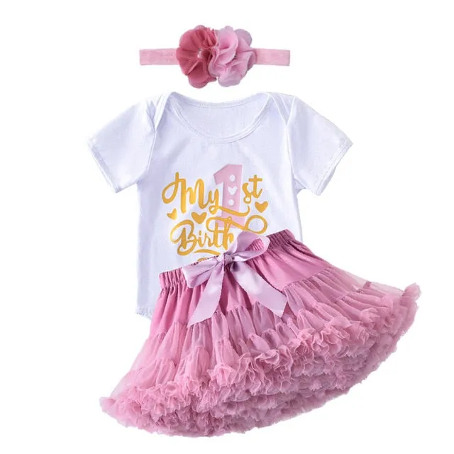 Girl Birthday Romper & Tutu Set