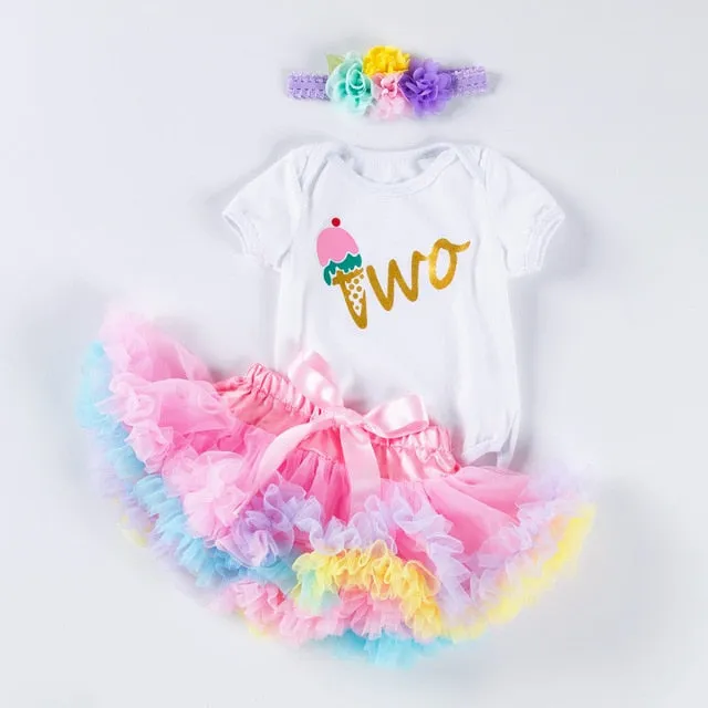 Girl Birthday Romper & Tutu Set