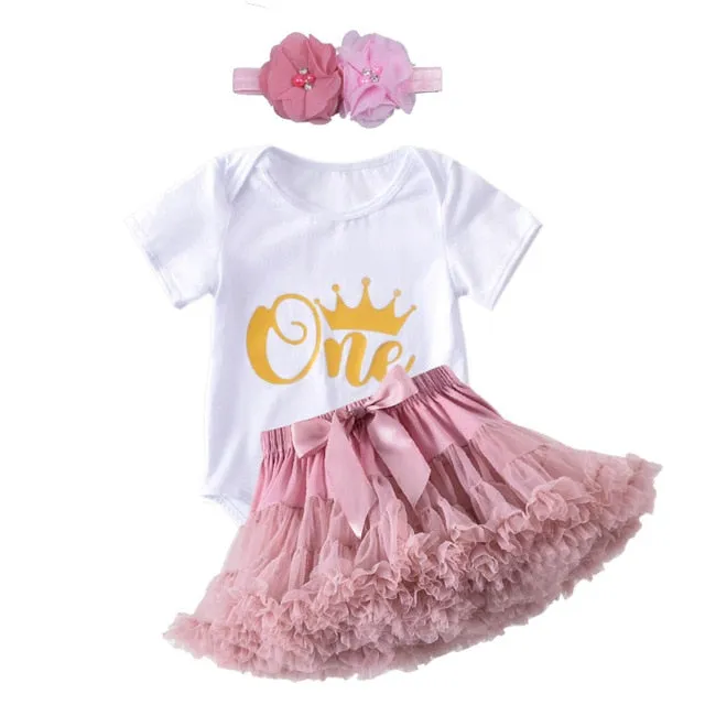 Girl Birthday Romper & Tutu Set