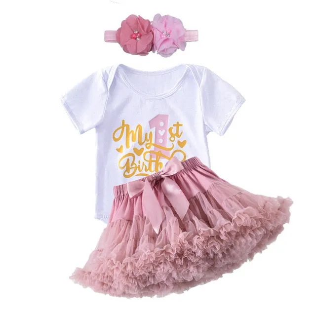 Girl Birthday Romper & Tutu Set