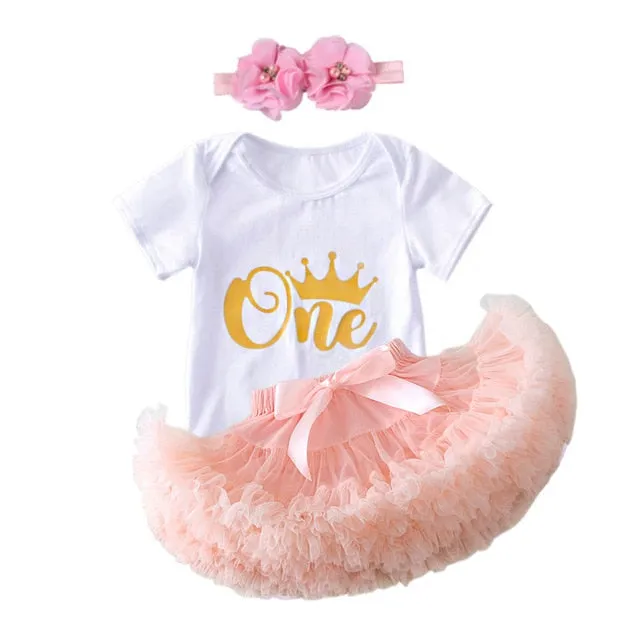 Girl Birthday Romper & Tutu Set