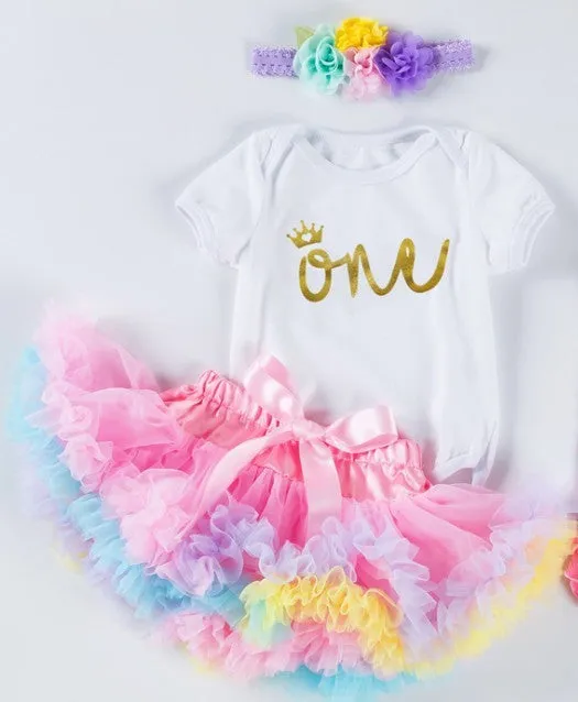 Girl Birthday Romper & Tutu Set