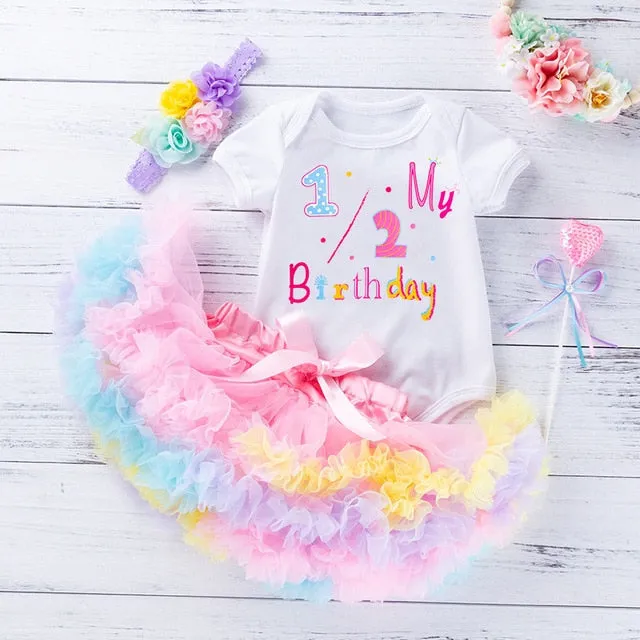 Girl Birthday Romper & Tutu Set