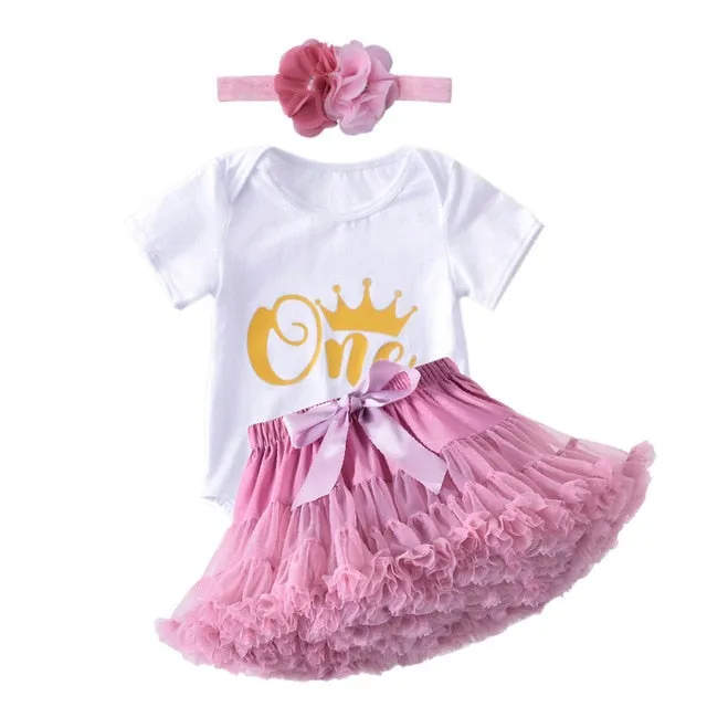 Girl Birthday Romper & Tutu Set